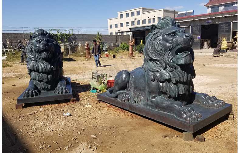 銅雕塑廠家，歐式銅獅子，匯豐銀行銅獅子