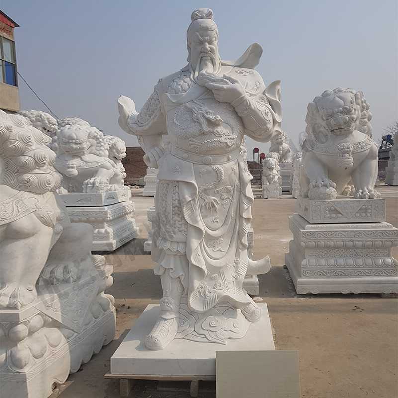 漢白玉關(guān)公像，大理石關(guān)公像，石雕關(guān)公雕像，石材關(guān)公像