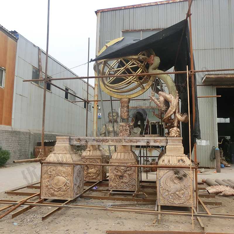 渾天地動儀，銅地震儀雕塑，銅地動儀景觀