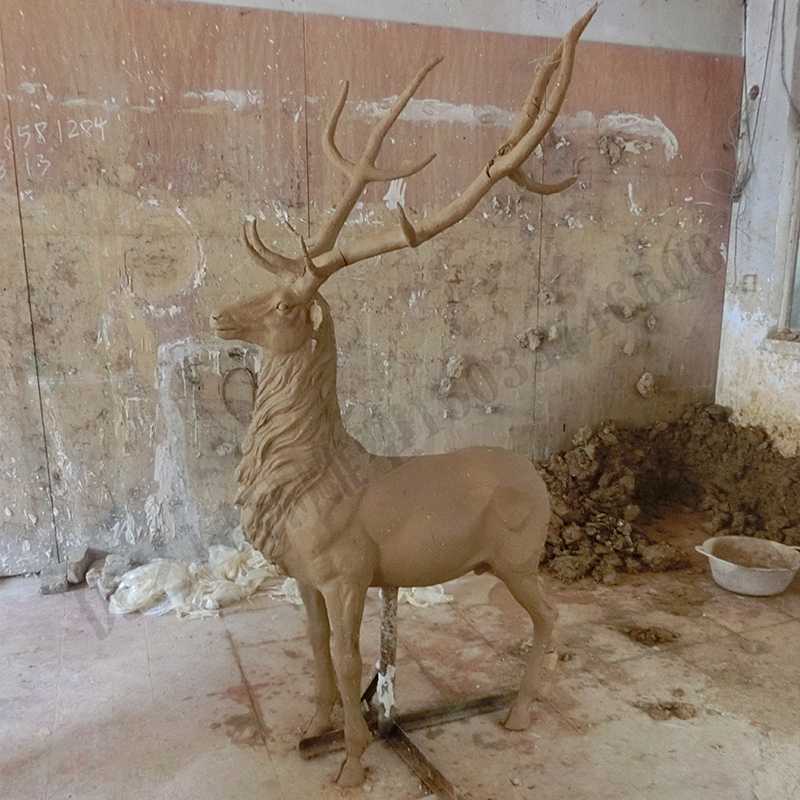 銅鹿泥模，麋鹿泥模，青銅鹿雕塑，銅鹿擺件4.jpg