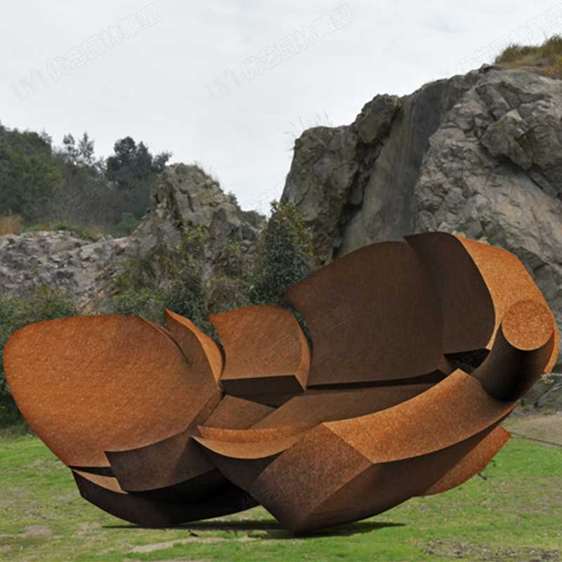 耐候鋼雕塑廠家，耐候鋼樹葉雕塑