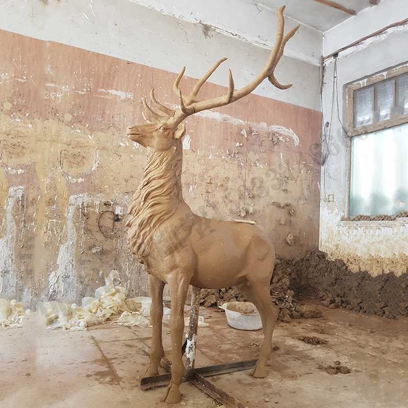 銅鹿模型，銅麋鹿雕塑，麋鹿模型，銅麋鹿泥模1.jpg