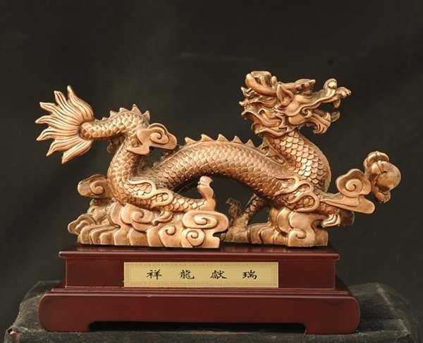 景觀雕塑定制，銅龍擺件