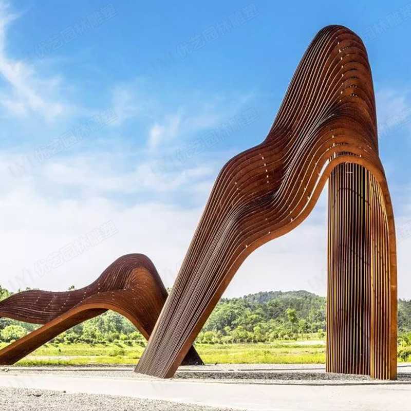 耐候鋼雕塑，景觀雕塑定制