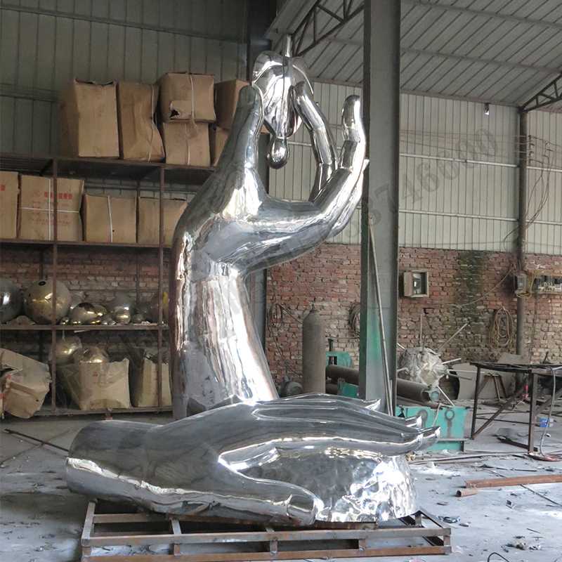 環(huán)保不銹鋼雕塑，不銹鋼水滴雕塑，環(huán)保主題景觀雕塑